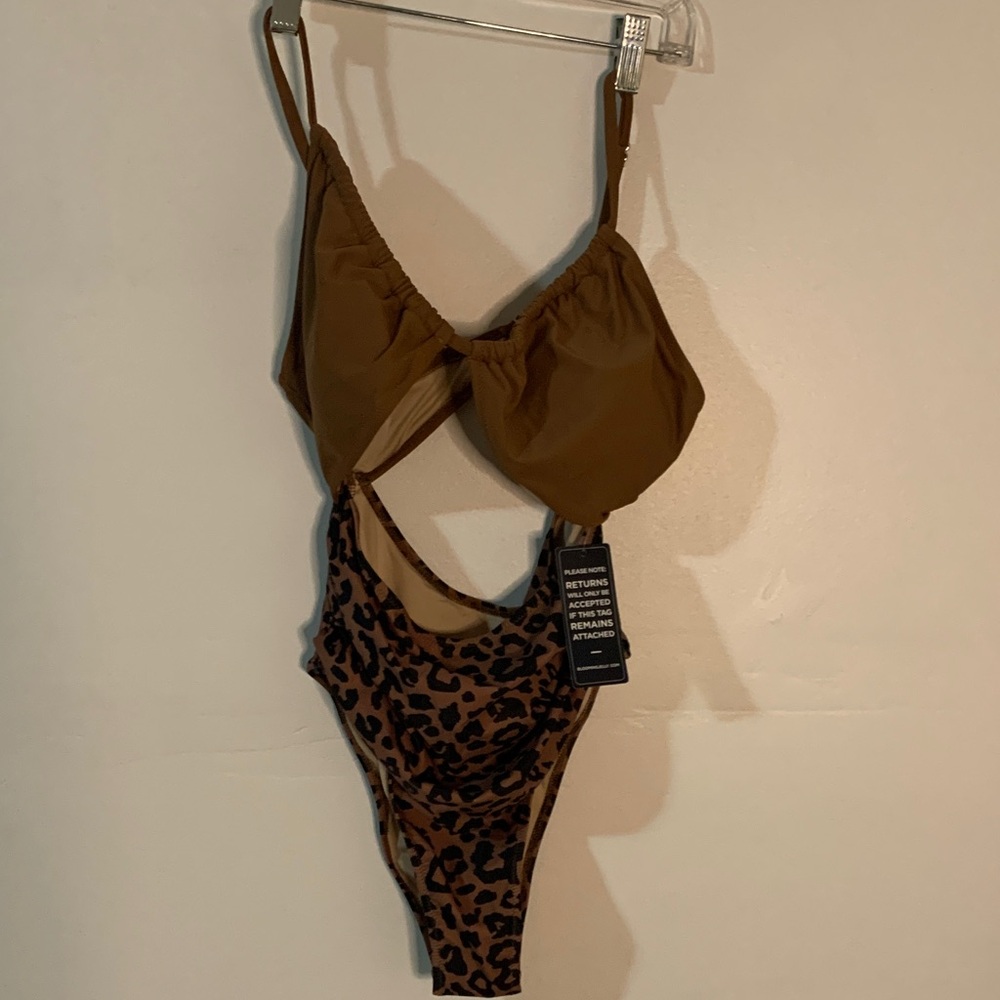 Leopard Print Brown Swimsuit